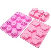 FRXAEZTG 3-Piece Silicone Chocolate Moulds Set, Reusable Silicone Mould Ice Cube Trays Sweet