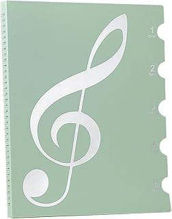 MVKLIW - Archivador de particiones, 60 páginas, particiones/soporte, apto para formato A4, carpeta de coro, grabable y desmontable, color verde