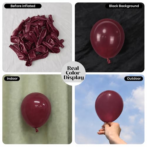 Image of Togvu Burgundy Balloons, 50Pack 5 Inch Small Mini Dark Wine Red Maroon Latex Party Balloons for Graduation Bachelorette Valentine's Day Birthday Party Decorations