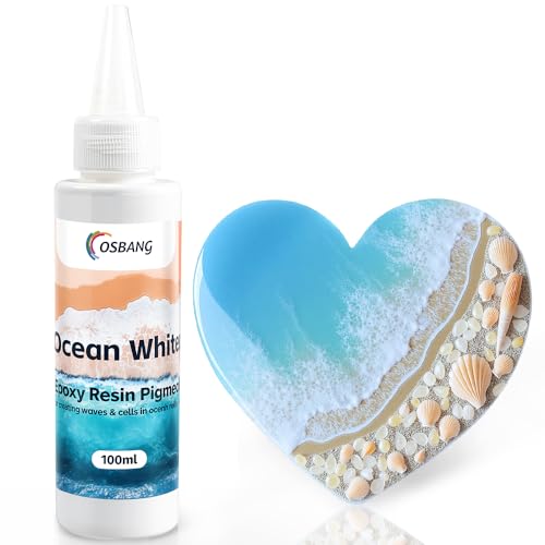 Ocean White Epoxy Resin Pigment 100ml/3.4 fl.oz High Concentration Liquid Colorant for Resin Art Ideal for Creating Waves Cells and Unique DIY Crafts