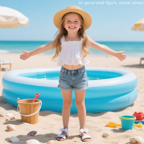 Image of Flaryzone Girls Sandals Open Toe Summer Flats Dress Sandals Shoes Toddler /Little Kid