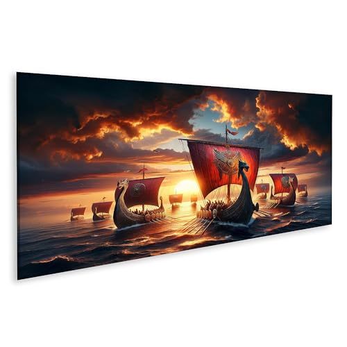 Coucher de soleil viking sur toile islandburner pour dynamiser un mur blanc