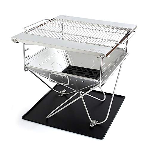 QJJML Large Folding Grill, Portable Thickening Grill/Outdoor Charcoal Grill