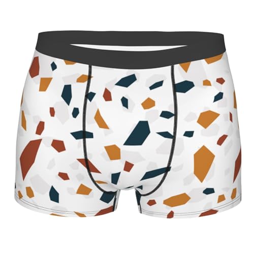 Boxer Aderenti Terrazzo Tile Pattern Mutande Uomo Premium Intimo Maschile Traspiranti Boxer da Uomo per Gym Uso Quotidiano Sport M