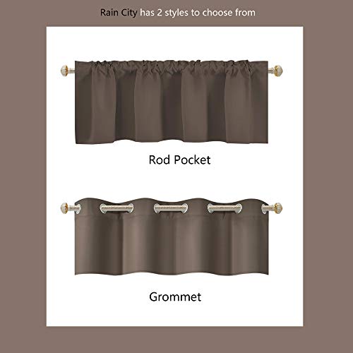 Coffee Brown Valances For Kitchen 1 Panel Darkening Solid Blackout Brown Valance Curtains For Loft And Nursery Window With Rod Pocket 18 Inch Length For Girls Boys Bedroom Small Window 42 X 18 Inches #TOP2