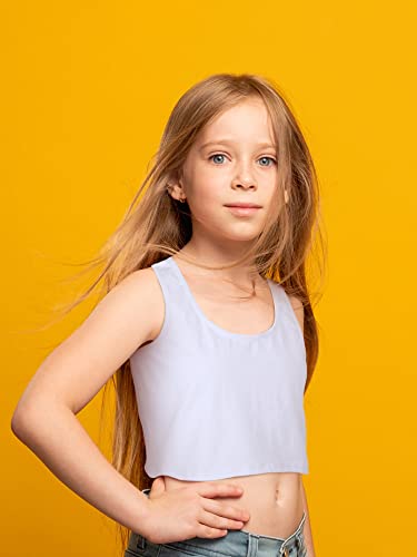 Geyoga 8 Pieces Girls Dance Tank Top Racerback Sleeveless Tops Crop Tank Top Dance Ballet Top For Gymnastics Girls Dancewear(9-10 Years) #TOP3