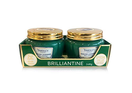 Yardley London English Lavender Brilliantine hair pomade hold and shape hair adds shine subtle refreshing scent - 80gm x 2