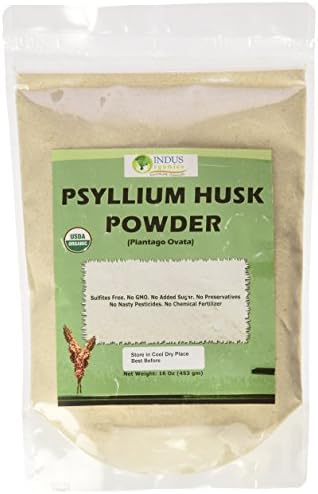 Indus Organics Psyllium Husk Powder 1 Lb Bag, Premium Grade, Freshly Packed