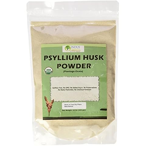 Indus Organics Psyllium Husk Powder 1 Lb Bag, Premium Grade, Freshly Packed Cover
