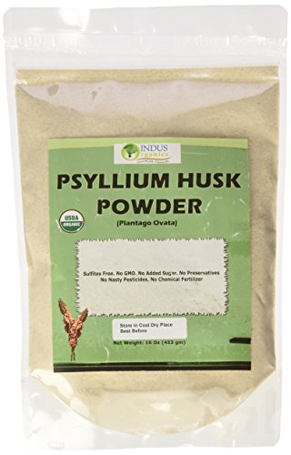 Indus Organics Psyllium Husk Powder 1 Lb Bag, Premium Grade, Freshly Packed #TOP22