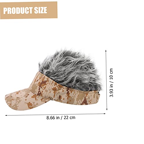 2 Unidades De Beisebol De Peruca De Viseira De Cabelo Novidade De Beisebol Ajustável Chapéu Com Cabe