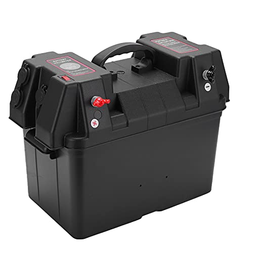 Caixa de bateria com trava de pressão, Fydun 12 V ABS preto caixa de bateria reserva centro de energ