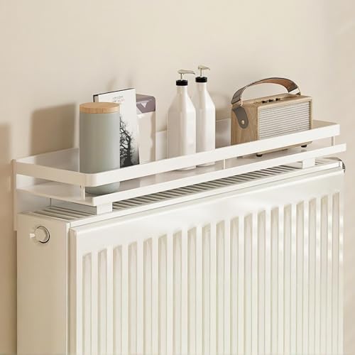 Moderno estante para radiador, soporte de fácil ajuste, sin necesidad de taladrar, elegante parte superior para radiadores de vapor, perfecto para baños pequeños y soluciones de ahorro de espacio