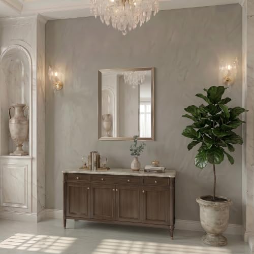 Image of DESBING 24 inchx30 inch Gold Bathroom Mirrors for Over Sink | Tempered Glass, Metal Frame, Rectangle Vanity Wall Mirror for Bathroom, Living Room, Bedroom, Horizontally or Vertically