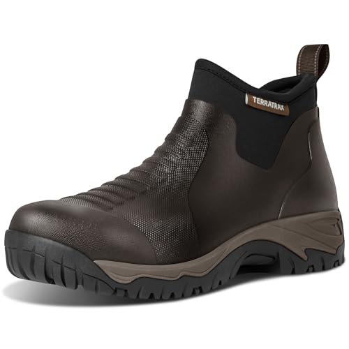 TerraTrax Brown Waterproof Garden Farm Rubber Boots, Gardening, Farming & Fishing, Size 9