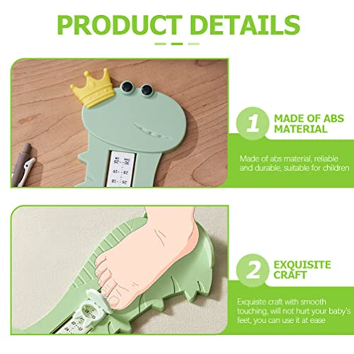 Kisangel Shoe Sizer Measuring Devices Kids Foot Measurement Device Shoe Feet Measuring Ruler For Boys Girls Light Green Dinosaur Design #TOP1