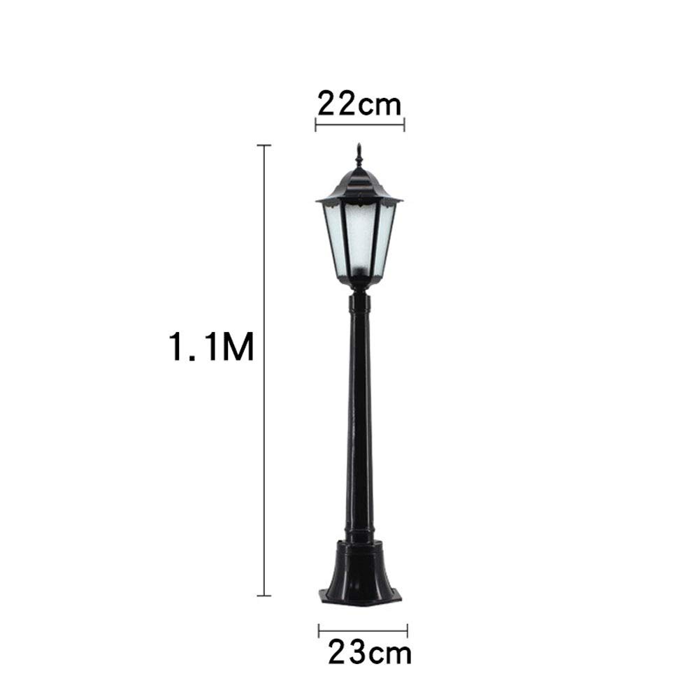 Lanterne d'extérieur traditionnelle vintage victorienne à tête unique pour extérieur, terrasse, terrasse, jardin, borne coloniale de luxe, IP55