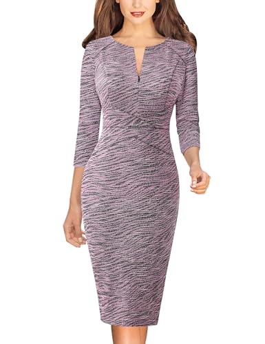 Image of VFSHOW Womens Slim Zipper Up Work Business Office Party Bodycon Pencil Sheath Dress