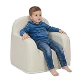 Spacetronik Kindersessel Beige, Weicher Kinderstuhl mit abnehmbarem Bezug, Schaumstoff ohne Harte Kanten, Ergonomischer Kinder Sessel