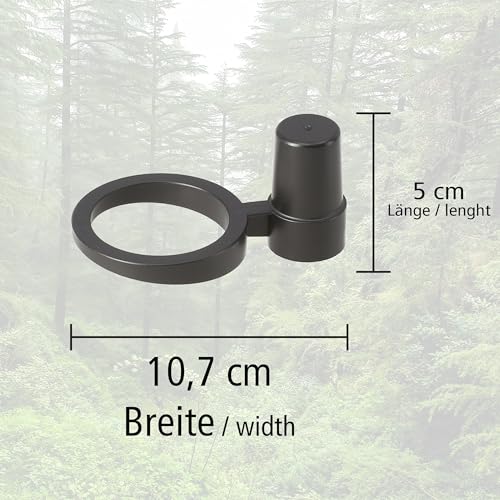 Lantelme Halter für Regenmesser Kunststoff Öffnung Ø 5,3cm für Stiel Stabmontage Farbe Schwarz als Ersatzteil | Ersatzhalter Niederschlagsmesser Ersatz Stielhalter Holzstiel