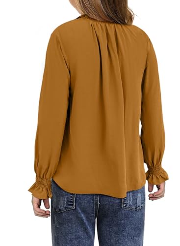 Image of DOKOTOO KIDS Girls Dress Shirt Long Sleeve Blouse Fall Tops Size 7-15 Years