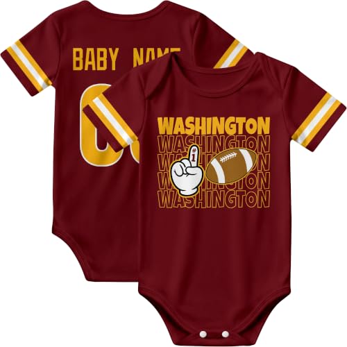 Image of KREDE Baby Clothes Custom Name Bodysuit for Baby Boy Gifts | Short Sleeves Bodysuit with Custom Number Name