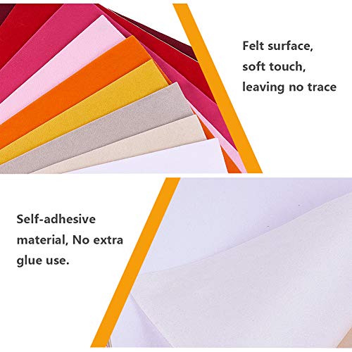 BENECREAT 19PCS Mixed Color Velvet Fabric Sticky Back Adhesive Back Sheets, A4 Sheet (30x20cm), Self-Adhesive, Durable and Water Resistant, Ideal for Art and Craft Making