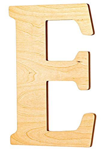 UNFINISHEDWOODCO 15 in. Letter E, Unfinished Vintage Monogram Wood Letter. for Your DIY Decor Such as Door Hanger, Wall Decor, Alphabet for Birthday, Wedding (E)