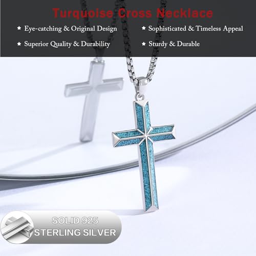 925 Sterling Silver Cross Necklace with 2.5mm 22"+2" Stainless Steel Chain4