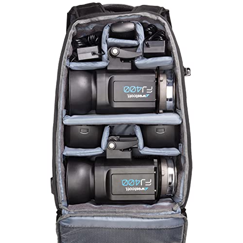 Westcott Fj400 Strobe 2-Light Backpack Kit With Fj-X3 M Universal Wireless Trigger Compatible With Most Camera Brands - 400Ws Ttl Hss Ac/Dc Powered 480+ Full Power Flashes (Us/Ca Plug) #TOP3