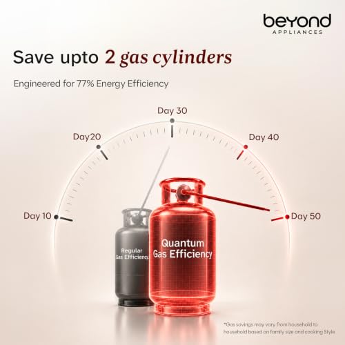 Image of Beyond Appliances Quantum 4 Burner | Gas Saver Stove| 10 Year Warranty I Auto Ignition | 77% Energy Efficient| Full Brass burners | Toughened Glass | LPG & PNG CompatibleI ISI Certified