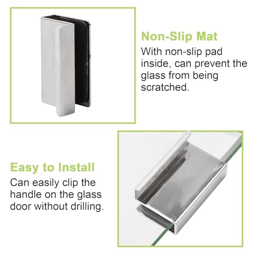 Image of 8Pcs Glass Finger Edge Pull Cabinet Finger Pull Handle Glass Door Clips Cabinet Latch Clamp Concealed Handle for Display Glasscase Door (Silver)