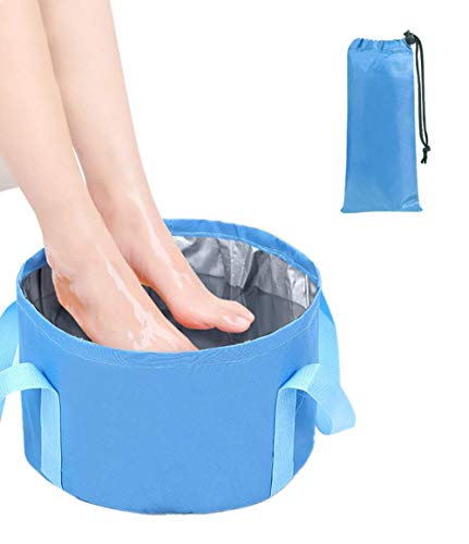 12L Collapsible Bucket Foot Bath Basin Tub for Soaking Feet, Portable Travel Foot Soak Spa for Camping, Washing