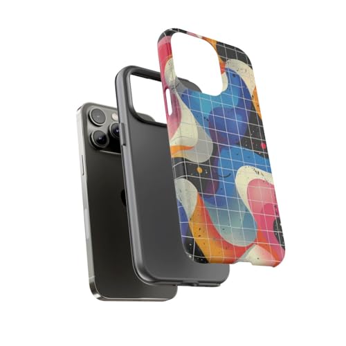 Coque rigide iPhone 14 Pro Max motif abstrait ondulé multicolore - 3