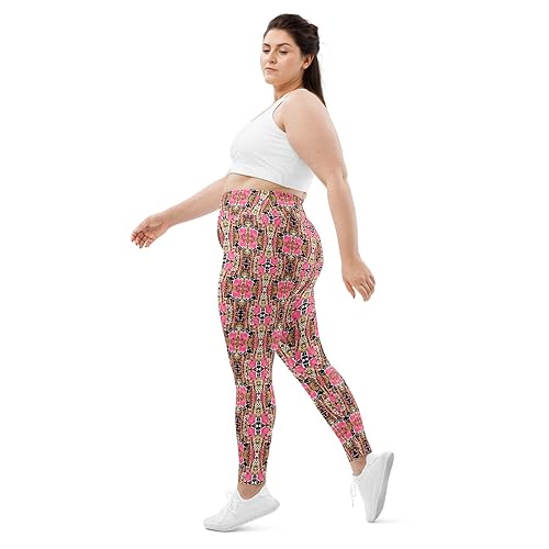Legging léopard rose gold grande taille pantalon extensible mode - 2
