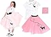Hip Hop 50s shop 3 Piece Child Poodle Skirt Outfit (Child 8 Light Pink)