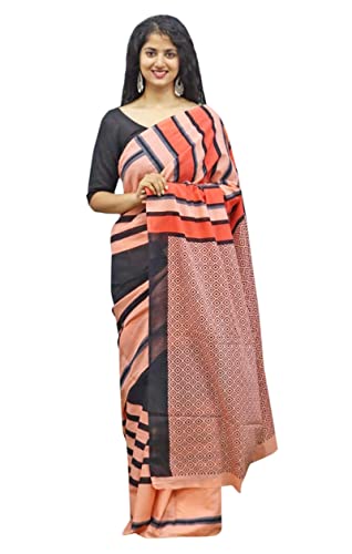 Sari pour femme Sangneri imprimé main coton vêtement traditionnel