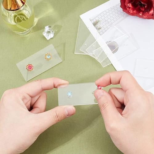 Image of Transparent Earring Display Cards Clear Acrylic Jewelry Holder for Studs & Danglers Reusable Earrings Organizer Cards for Women & Girls (earring display cards transparent pack of 20)