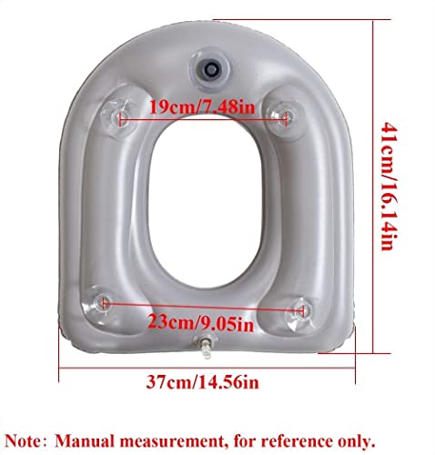 Aufblasbares Toilettensitzkissen, erhöhtes Toilettenkissen mit Saugnäpfen, erhöhtes Sitzstützpolster für Erwachsene, bietet zusätzliche Höhe zur Linderung von Operationsschmerzen – Bild 5