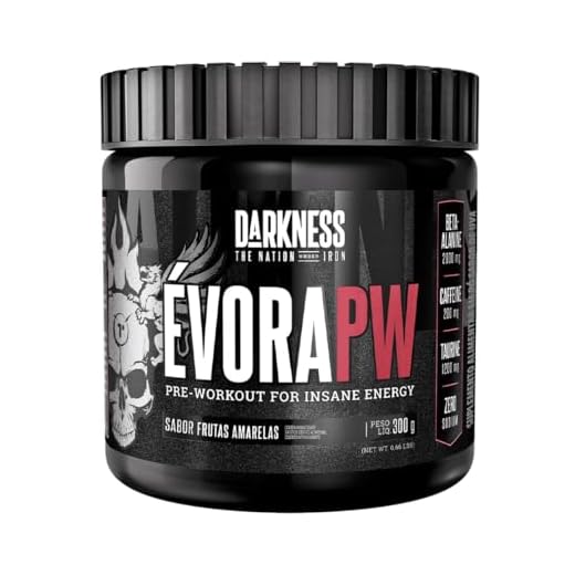 Pré-Treino Darkness Évora PW em Pó, 300g, Sabor Frutas Amarelas