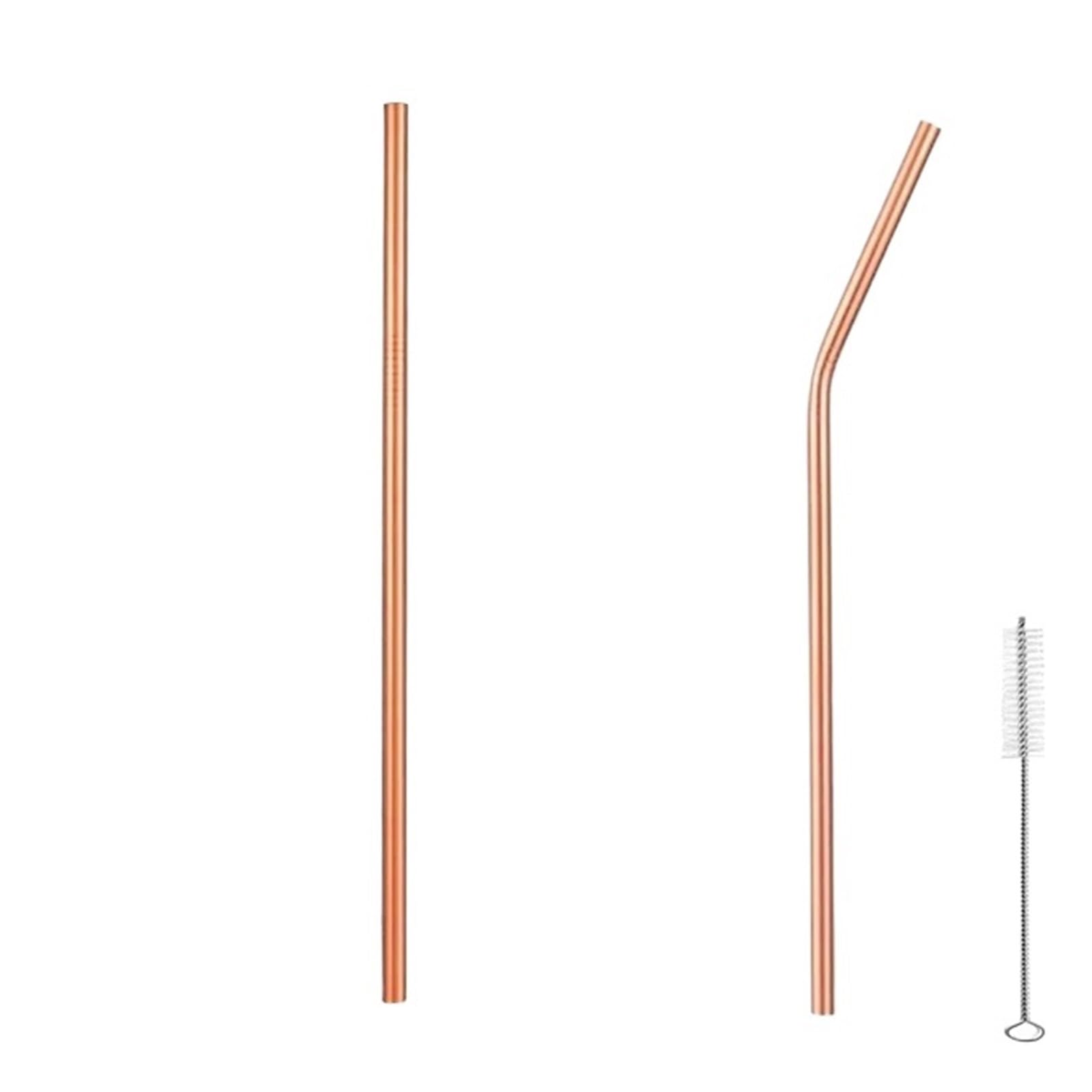 Edelstahlstrohhalm 100 stücke Metall Strohhalme Wiederverwendbare 304 Edelstahl Strohhalme Bunte Trinkhalme for Bar Party Drink(Rosegold Mixed)