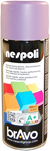 Nespoli – Bomboletta Spray Smalto Acrilico 400ml Interni ed Esterni, Vernice Spray Aerosol Universale, Asciugatura Rapida, Adesione su Tutte le Superfici, Valvola Autopulente, RAL Blu Lilla