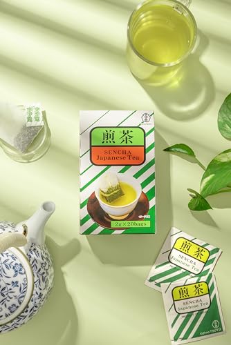 Image of UJInoTSUYU Sencha L Japanese Green Tea Bags | Sencha Premium Japanese Green Tea | Imported from Japan | Improve Metabolism | Rich in Antioxidants | 2gx20 Teabags (40g)