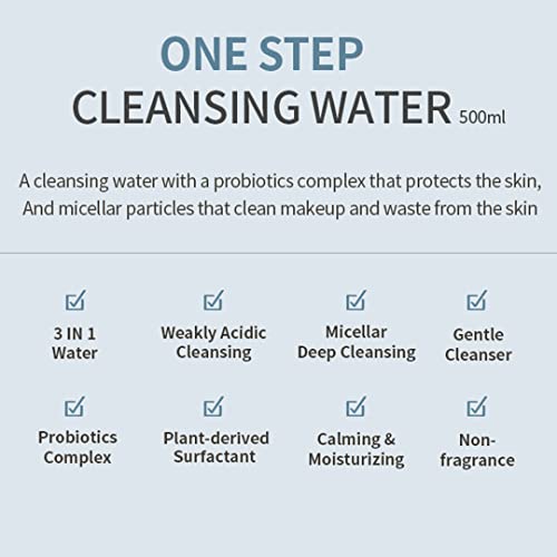 Mizon One Step Cleansing Water, Korean Micellar Water With Probiotics, Gentle And Effective Face Wash, Makeup Remover, Nourishing And Hydrating, Soft Texture For Sensitive Skin (2 Pack (33.8 Fl Oz)) #TOP2