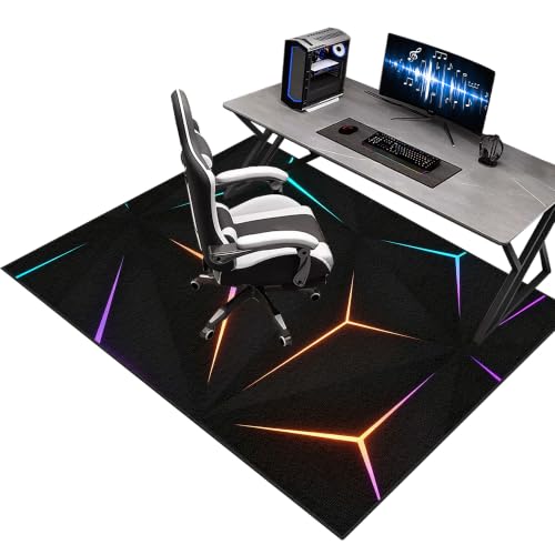 Gaming Stuhl Unterlage, Bodenschutzmatte Bürostuhl Unterlage Schreibstuhlunterlage 60 x 80 cm, Gaming Stuhlmatte für Hartholzboden, Gaming Teppich Unterlage-Kratzfest für Parkett und Hartböden