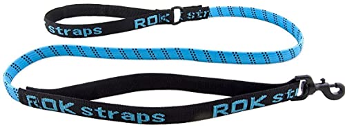 ROK Straps 10542 3-in-1 Stretch Dog Leash (Blue/Black, Medium)