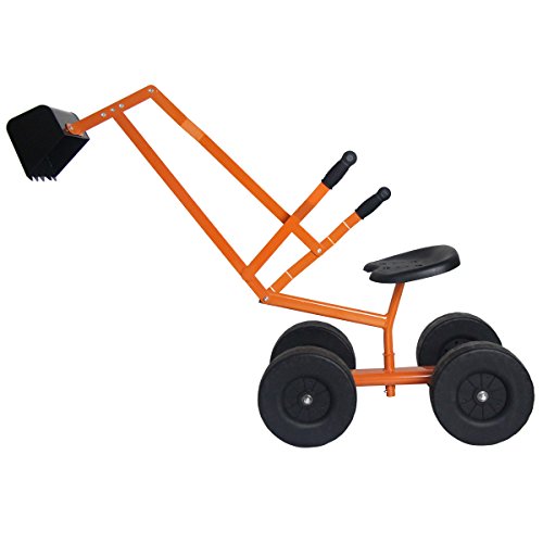 COSTWAY Ruspa Cavalcabile per Bambini, Escavatore Giocattolo Metallico con 4 Ruote, Rotazione di 360°, Carico 50 kg,...