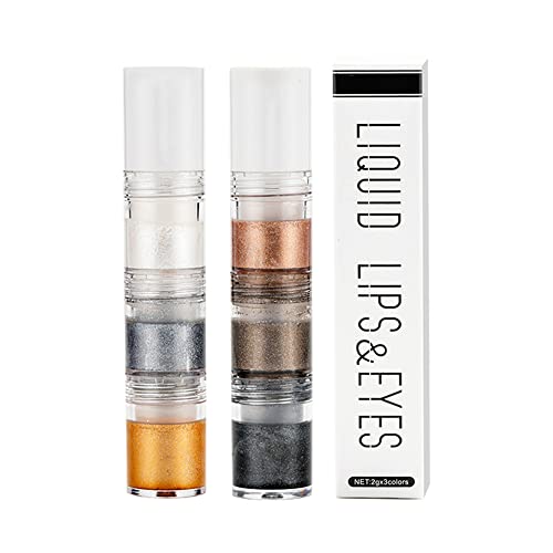 Juego de sombras de ojos con purpurina de 6 colores, líquido suave, brillo metálico, sombra de ojos brillante impermeable de larga duración, labios con purpurina líquida brillante de secado rápido Cover