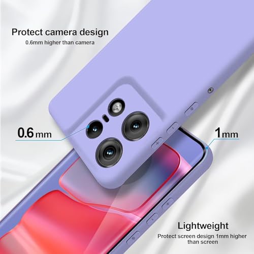 Image of DIZORO Microfiber Candy Case Compatible for Motorola Edge 50 Pro 5g Smooth Touch Cushion Liquid Soft Silicone Gel Rubber Phone Cases Non-Slip Full Body Protective Shockproof Back Cover (Purple)