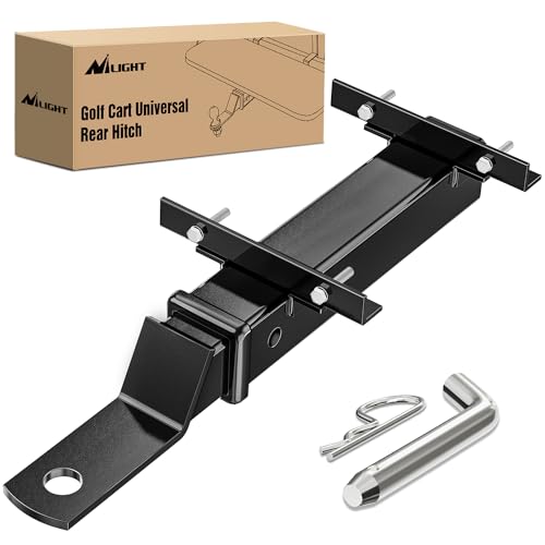 Image of Nilight Universal Golf Cart Trailer Hitch w /2 inch Receiver Rear Seat Rear Hitch Kit Compatible for Footrest Club Car EZGO Yamaha Use on Step on Back